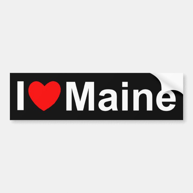 I Love (Heart) Maine Bumper Sticker (Front)