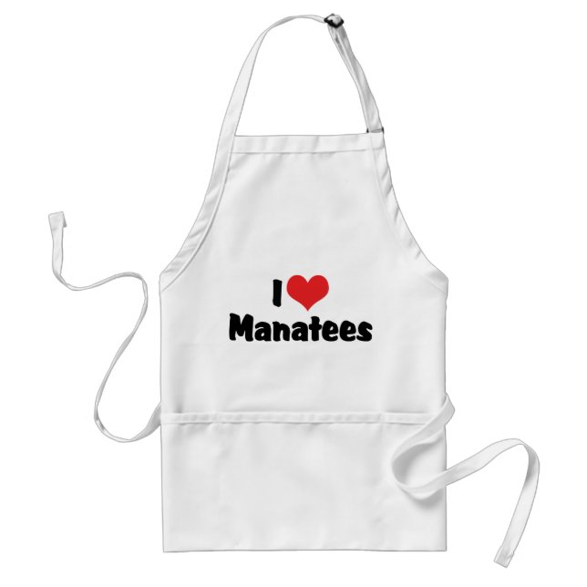 I Love Heart Manatees Standard Apron (Front)
