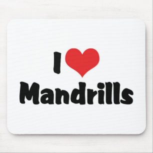I Love Heart Mandrills Mouse Mat