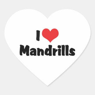 I Love Heart Mandrills Sticker