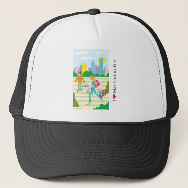 I love (heart)  Manhattan, NY Trucker Hat (Front)