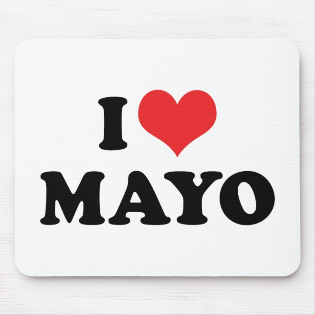 I Love Heart Mayo - Mayonnaise Lover Mouse Mat (Front)