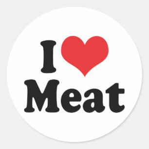 I Love Heart Meat - Beef Steak BBQ Lover Classic Round Sticker