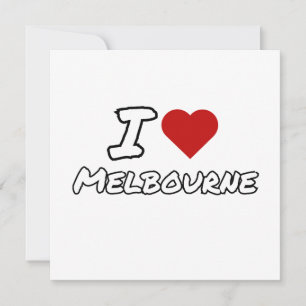I love heart Melbourne city Invitation