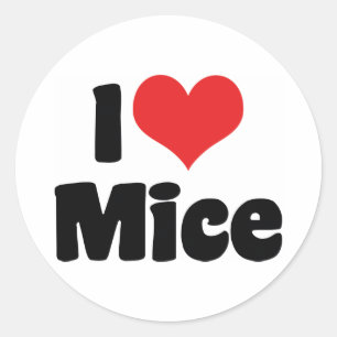 I Love Heart Mice - Mouse Lover Classic Round Sticker