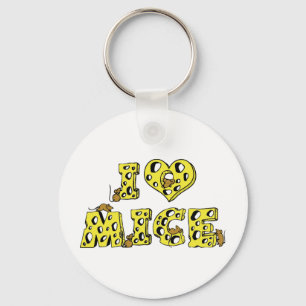 I Love Heart Mice - Mouse Lover Key Ring