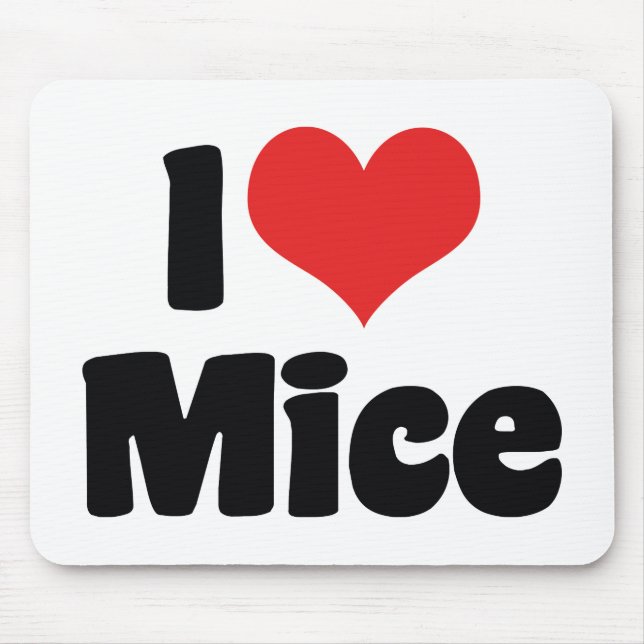 I Love Heart Mice - Mouse Lover Mat (Front)