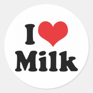 I Love Heart Milk - Cow Juice Dairy Lover Classic Round Sticker