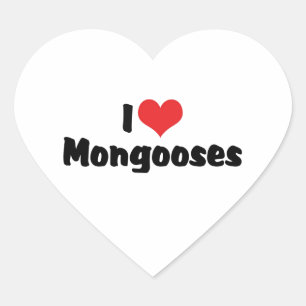 I Love Heart Mongooses - Mongoose Lover Sticker
