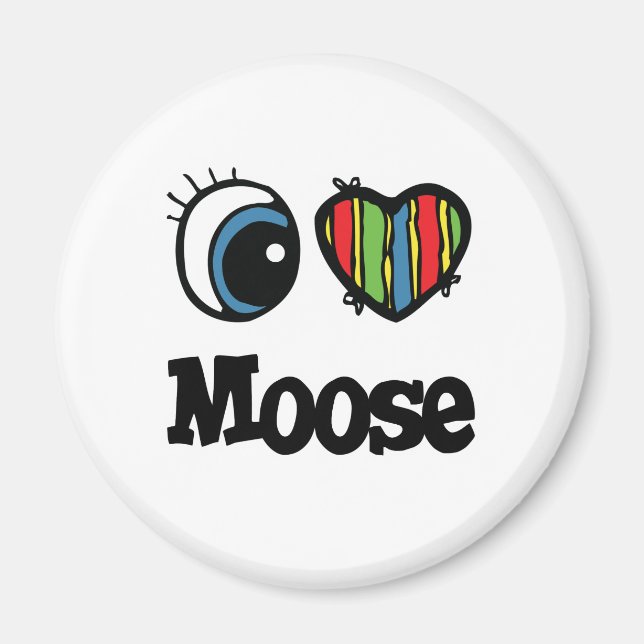 I Love (Heart) Moose Magnet (Front)