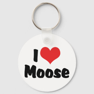 I Love Heart Moose - Moose Lover Key Ring