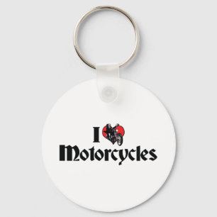 I Love Heart Motorcycles Key Ring