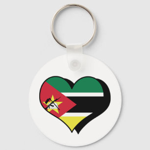 I Love Heart Mozambique Flag Key Ring