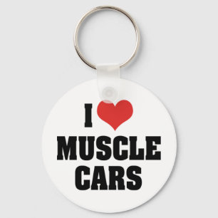 I Love Heart Muscle Cars - Muscle Car Lover Key Ring