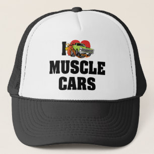 I Love Heart Muscle Cars - Muscle Car Lover Trucker Hat