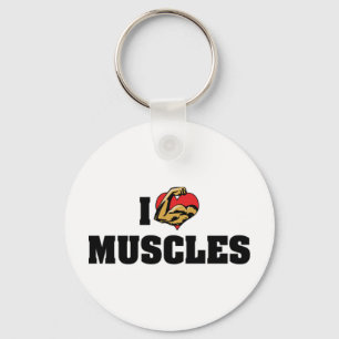 I Love Heart Muscles - Muscle Building Bodybuilder Key Ring