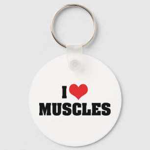 I Love Heart Muscles - Muscle Building Bodybuilder Key Ring