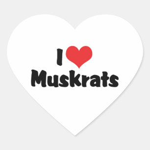 I Love Heart Muskrats Sticker