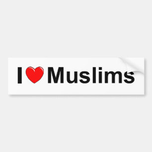 I Love (Heart) Muslims Bumper Sticker