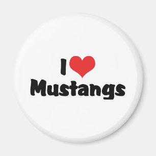 I Love Heart Mustangs - Horse Lover Magnet