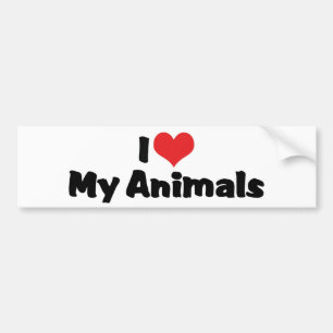 I Love Heart My Animals - Pet Lover Bumper Sticker