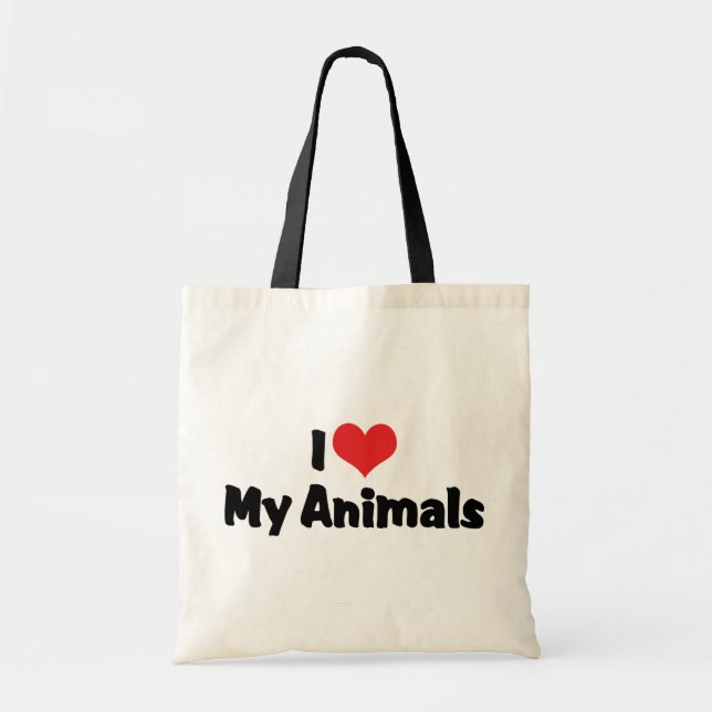I Love Heart My Animals - Pet Lover Tote Bag (Front)
