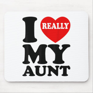 I Love (heart) My Aunt For Nephew And Niece Family Mouse Mat