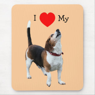 I Love Heart My Beagle Cute Dog Mousepad