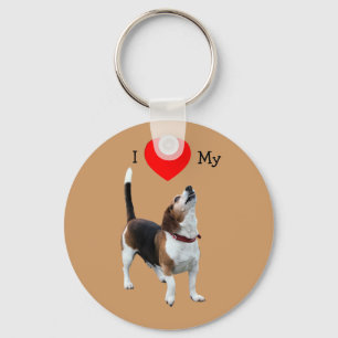 I Love Heart My Beagle Dog Key Ring