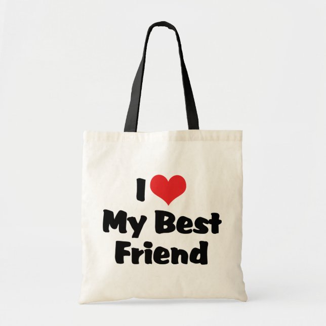 I Love Heart My Best Friend - BFF Tote Bag (Front)