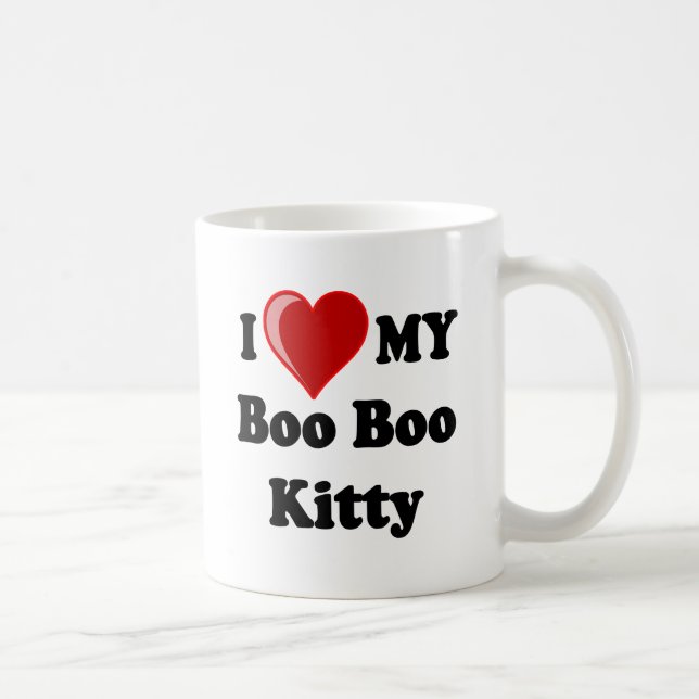 I Love (Heart) My Boo Boo Kitty Cat Coffee Mug (Right)