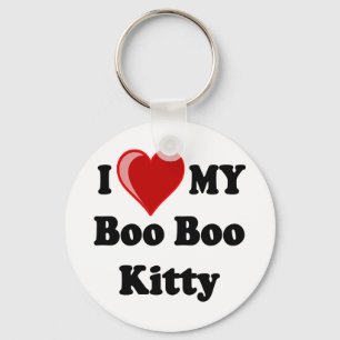 I Love (Heart) My Boo Boo Kitty Cat Key Ring