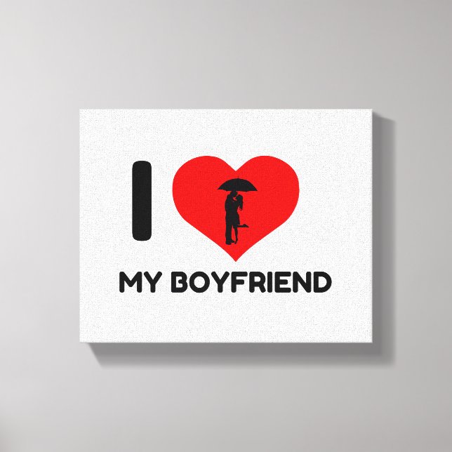 I LOVE HEART MY BOYFRIEND CANVAS PRINT (Front)