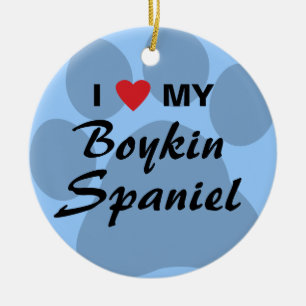 I Love (Heart) My Boykin Spaniel Ceramic Tree Decoration