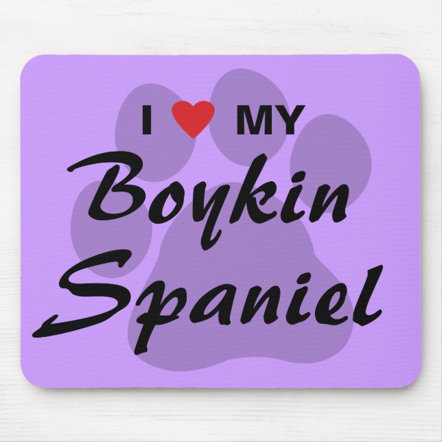 I Love (Heart) My Boykin Spaniel Mouse Mat (Front)
