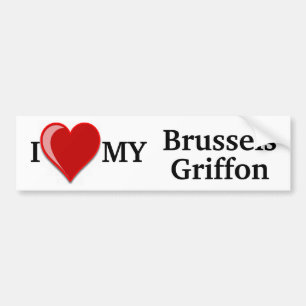 I Love (Heart) My Brussels Griffon Dog Sticker