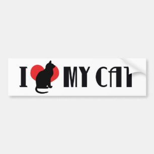 I Love Heart My Cat - Cat Lover Bumper Sticker