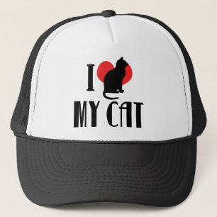 I Love Heart My Cat - Cat Lover Trucker Hat