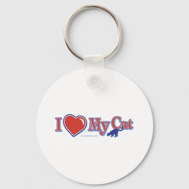 I Love Heart My Cat Key Ring (Front)