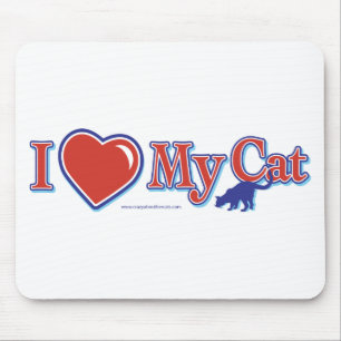 I Love Heart My Cat Mouse Mat