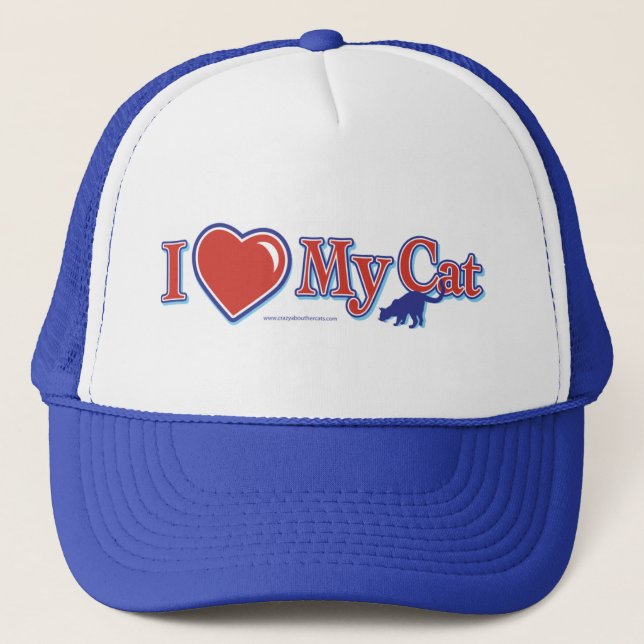 I Love Heart My Cat Trucker Hat (Front)