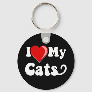 I Love (Heart) My Cats Key Ring