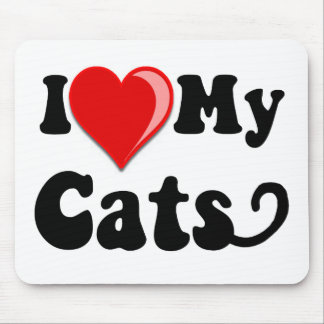 I Love (Heart) My Cats Mouse Mat