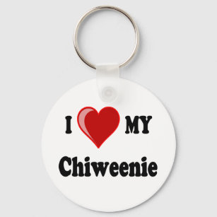 I Love (Heart) My Chiweenie Dog Key Ring