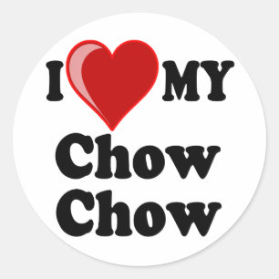 I Love (Heart) My Chow Chow Dog Classic Round Sticker