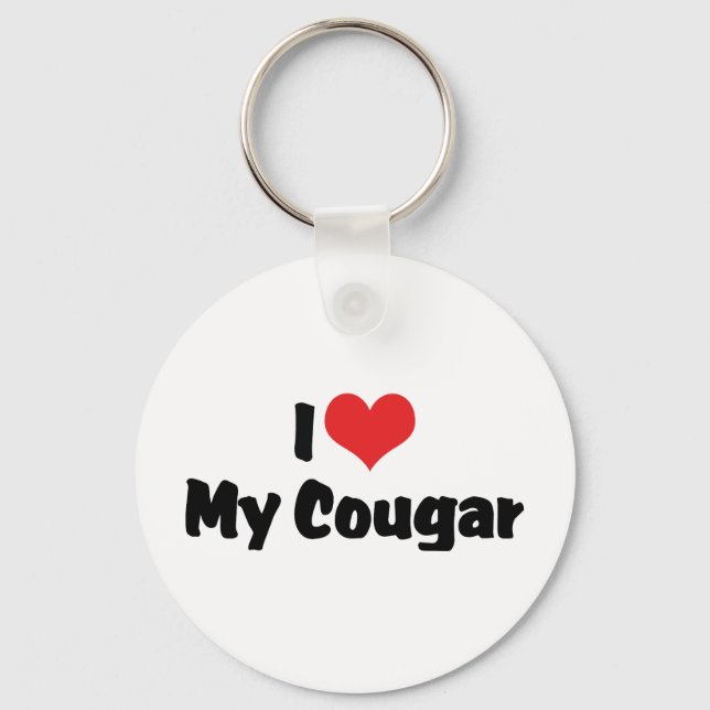 I Love Heart My Cougar Key Ring (Front)