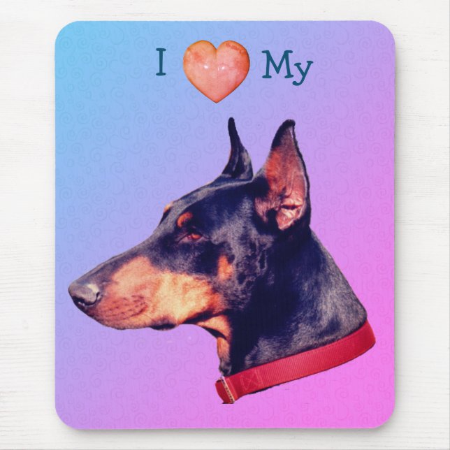 I Love Heart My Doberman  Mouse Mat (Front)