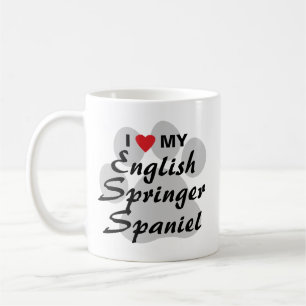 I Love(Heart)My English Springer Spaniel Pawprint Coffee Mug