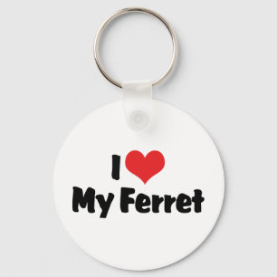 I Love Heart My Ferret Key Ring