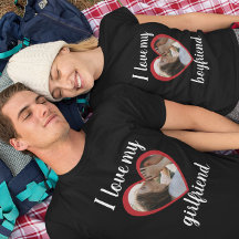 I love heart my girlfriend custom photo black